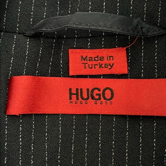 HUGO Hugo Boss Regular Fit Single Breasted Midnight Blue Pinstripe Blazer - Picture 11 of 14